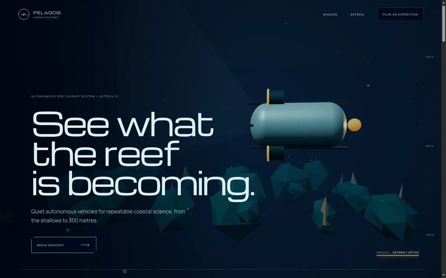 Pelagos Subsea website concept preview