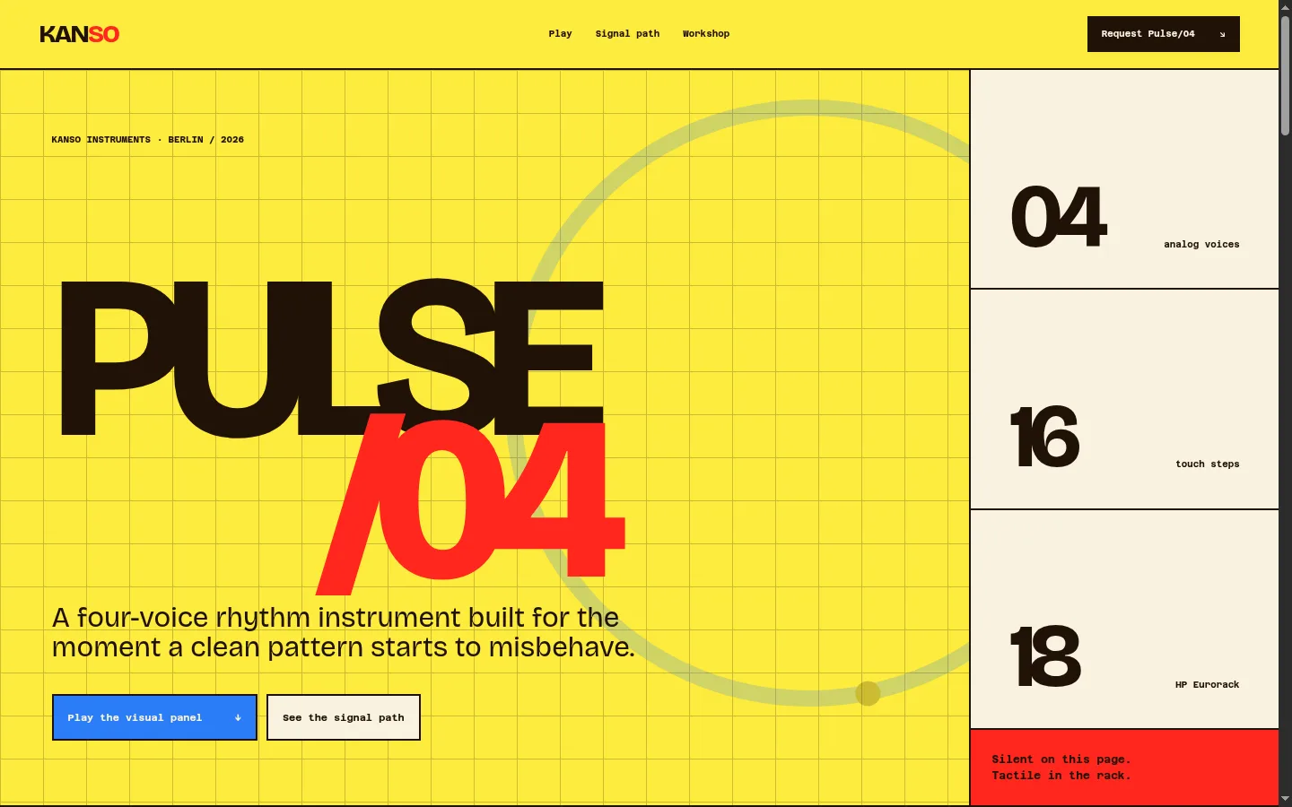 Kanso Instruments website concept preview